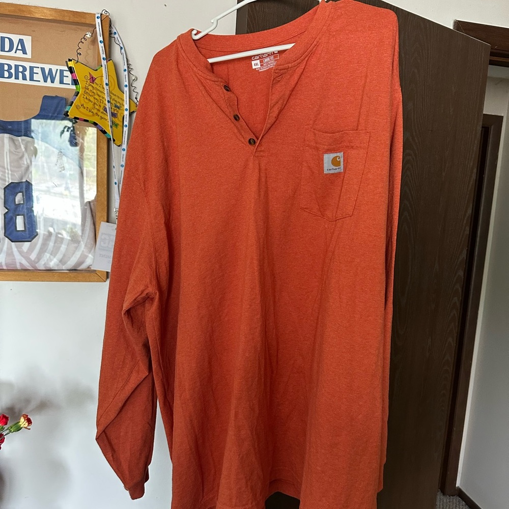 Carhartt Men's Orange Long Sleeve Shirt